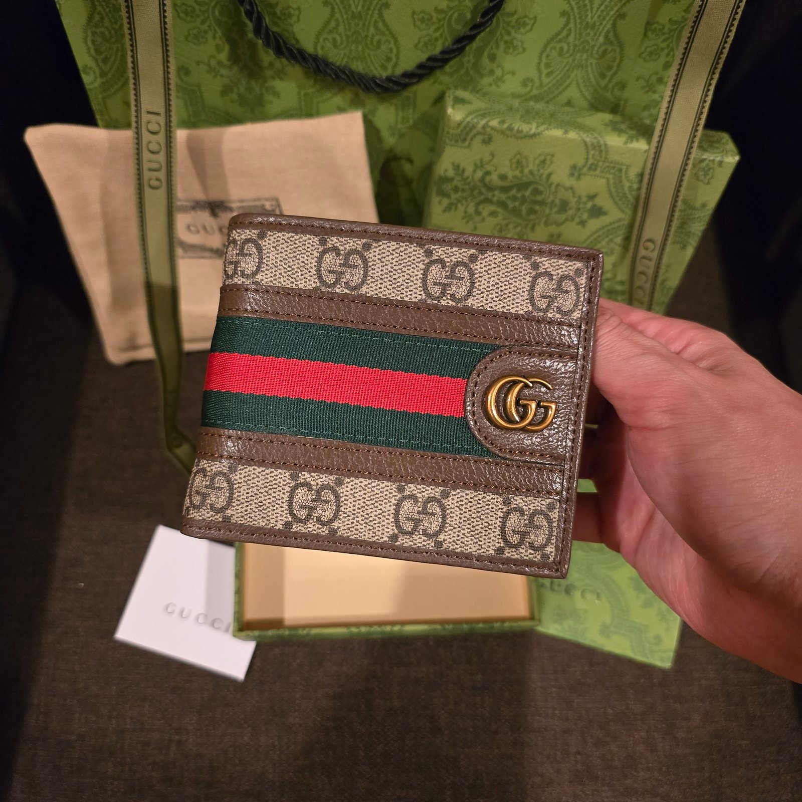 Gucci tarjetero Ophidia lona GG Supreme con banda Web - Imagen 2