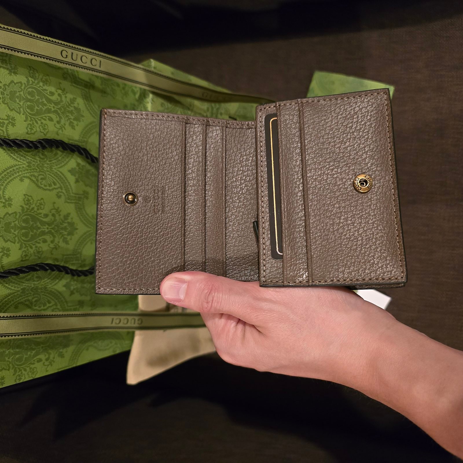 Gucci cartera lona GG Supreme con detalle de bambu - Imagen 3