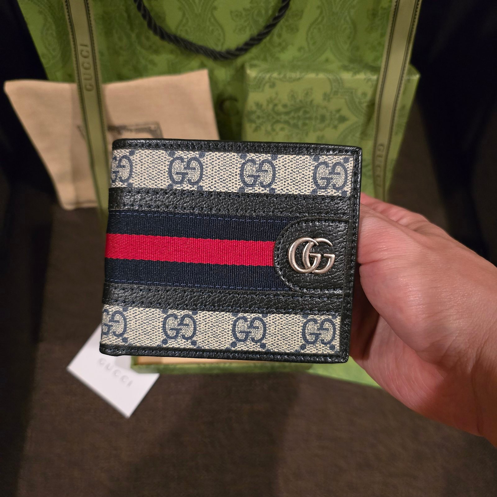 Gucci cartera Ophidia lona GG Supreme con banda Web - Imagen 2