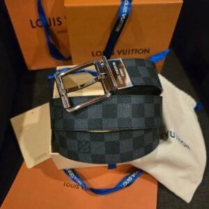 Louis Vuitton cinturón reversible Damier Graphite