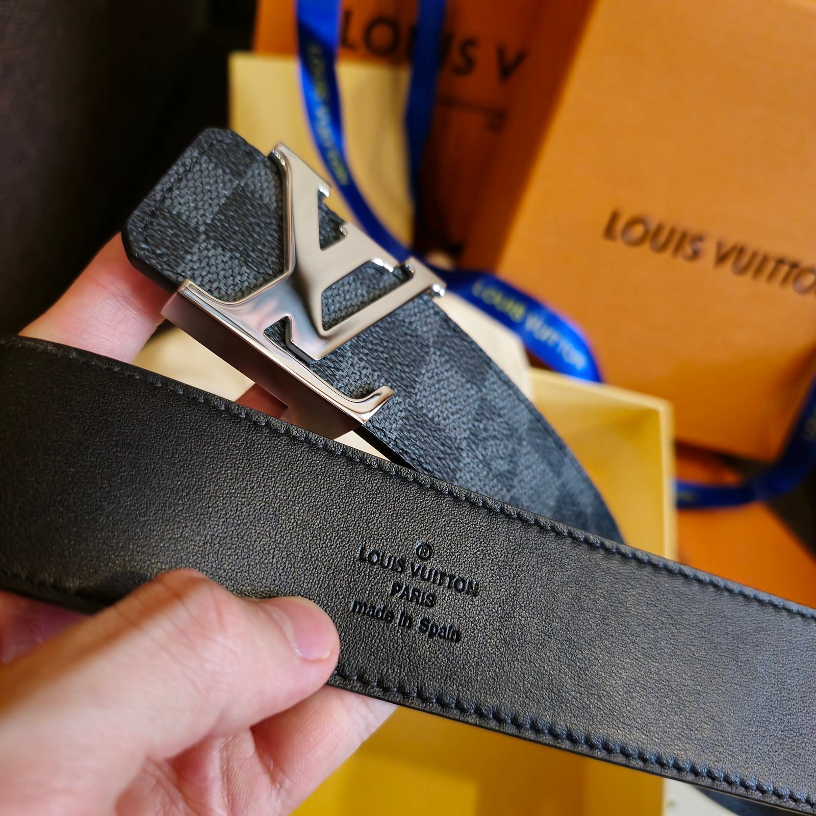 Louis Vuitton cinturón reversible Damier Graphite - Imagen 2
