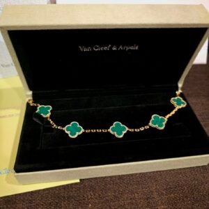 Van Cleef & Arpels pulsera Vintage Alhambra de cinco motivos en malaquita