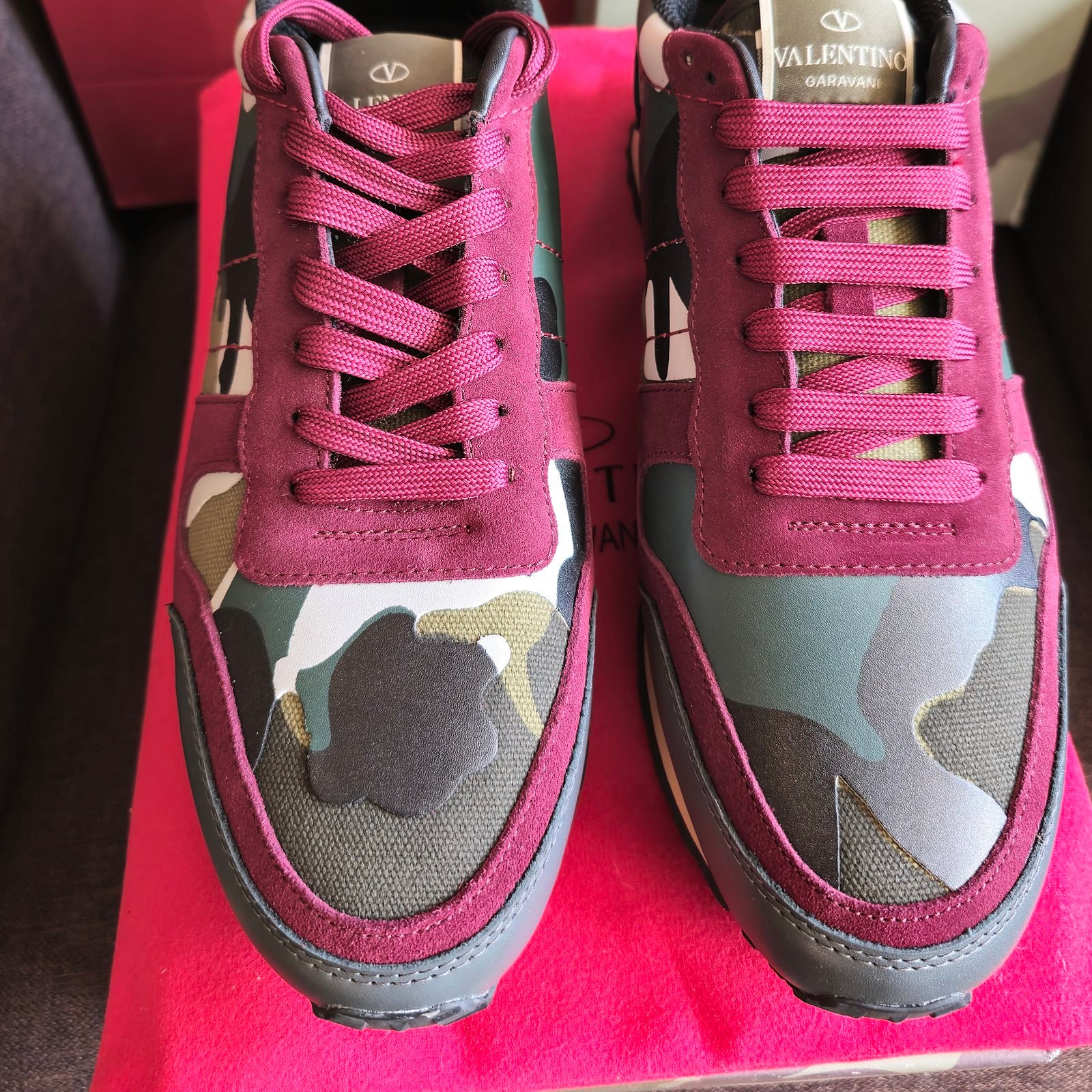 Valentino tenis Rockrunner camuflaje vino y verde - Imagen 2