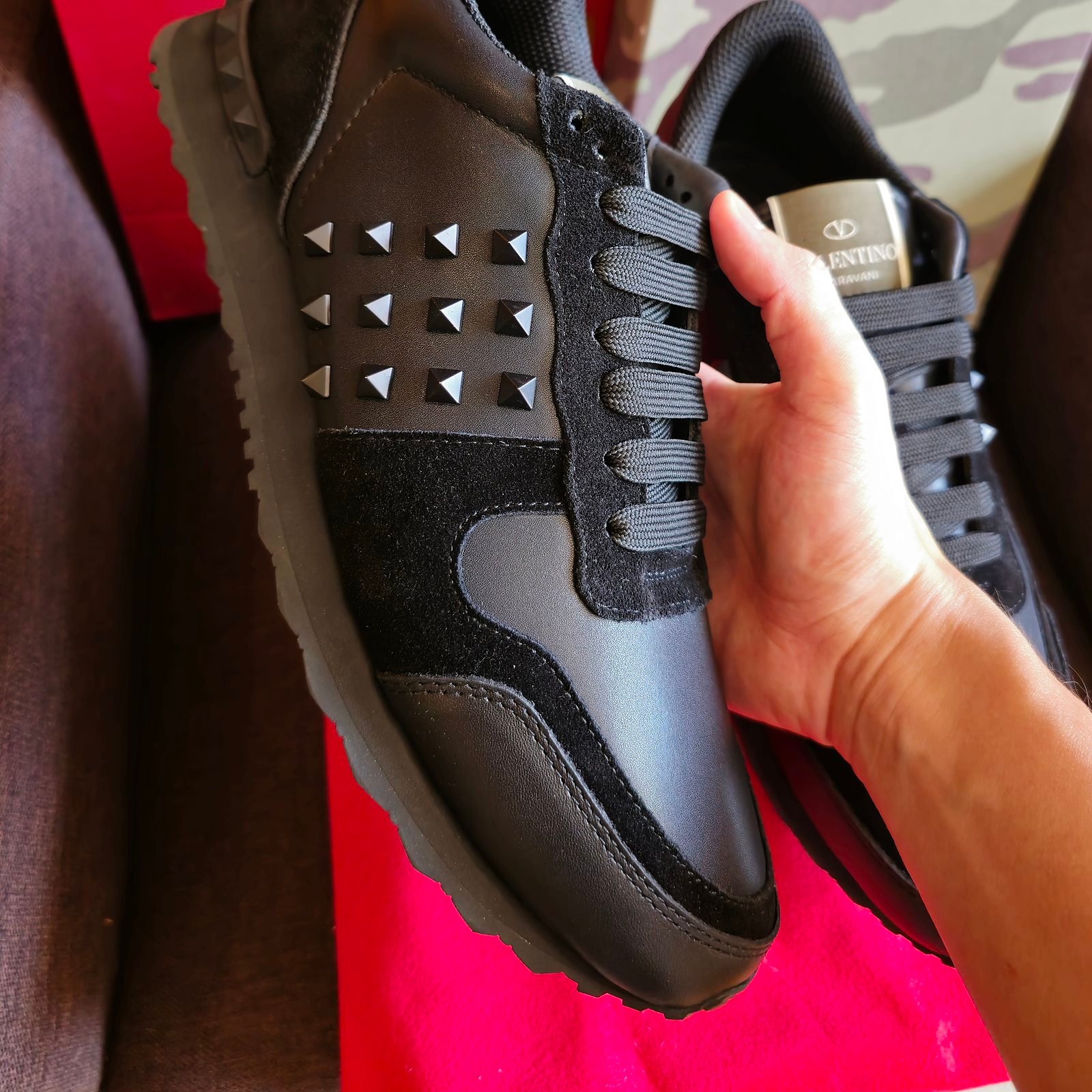 Valentino tenis Rockrunner negro con Rockstud - Imagen 3