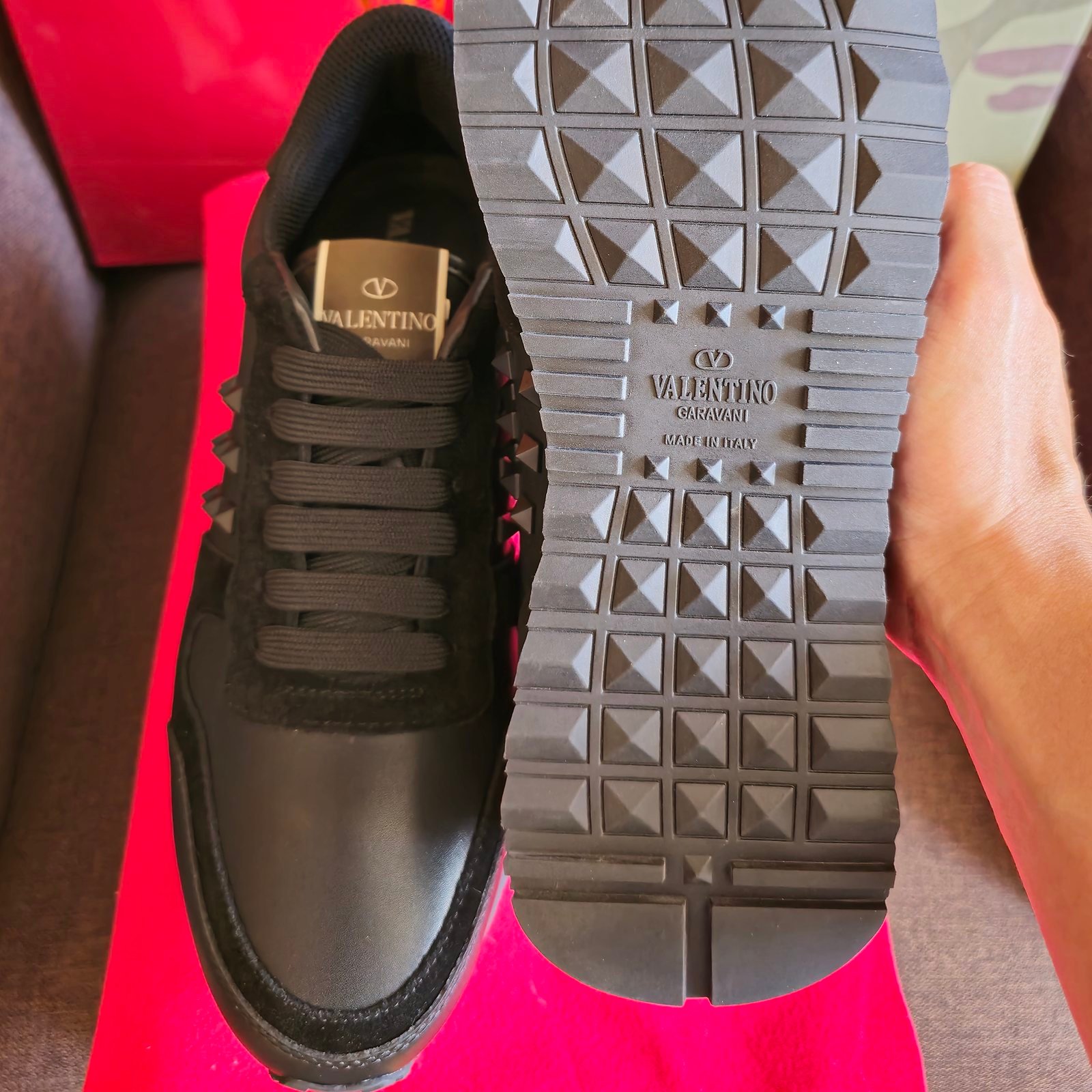 Valentino tenis Rockrunner negro con Rockstud - Imagen 4
